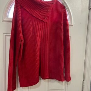 Derek Heart Red Cowl Neck Sweater